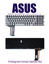 تصویر  Keyboard Asus N552 N551 نقره اي با بک لايت اينتر کوچک