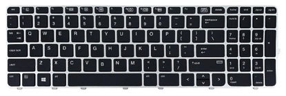 تصویر  Keyboard HP 850-G3 755-G3 مشکی با فریم نقره ای